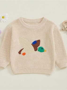 Baby Mallard Duck Knit Sweater 3–6 Months Cottagecore Animal Pullover NWOT